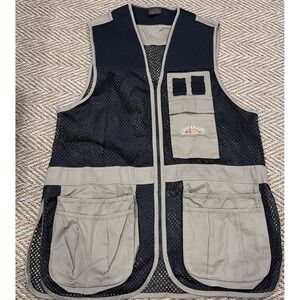 Fieldline Vest Men's Size M/L Beige Black Mesh Full Zip Padded Shooting‎ Hunting